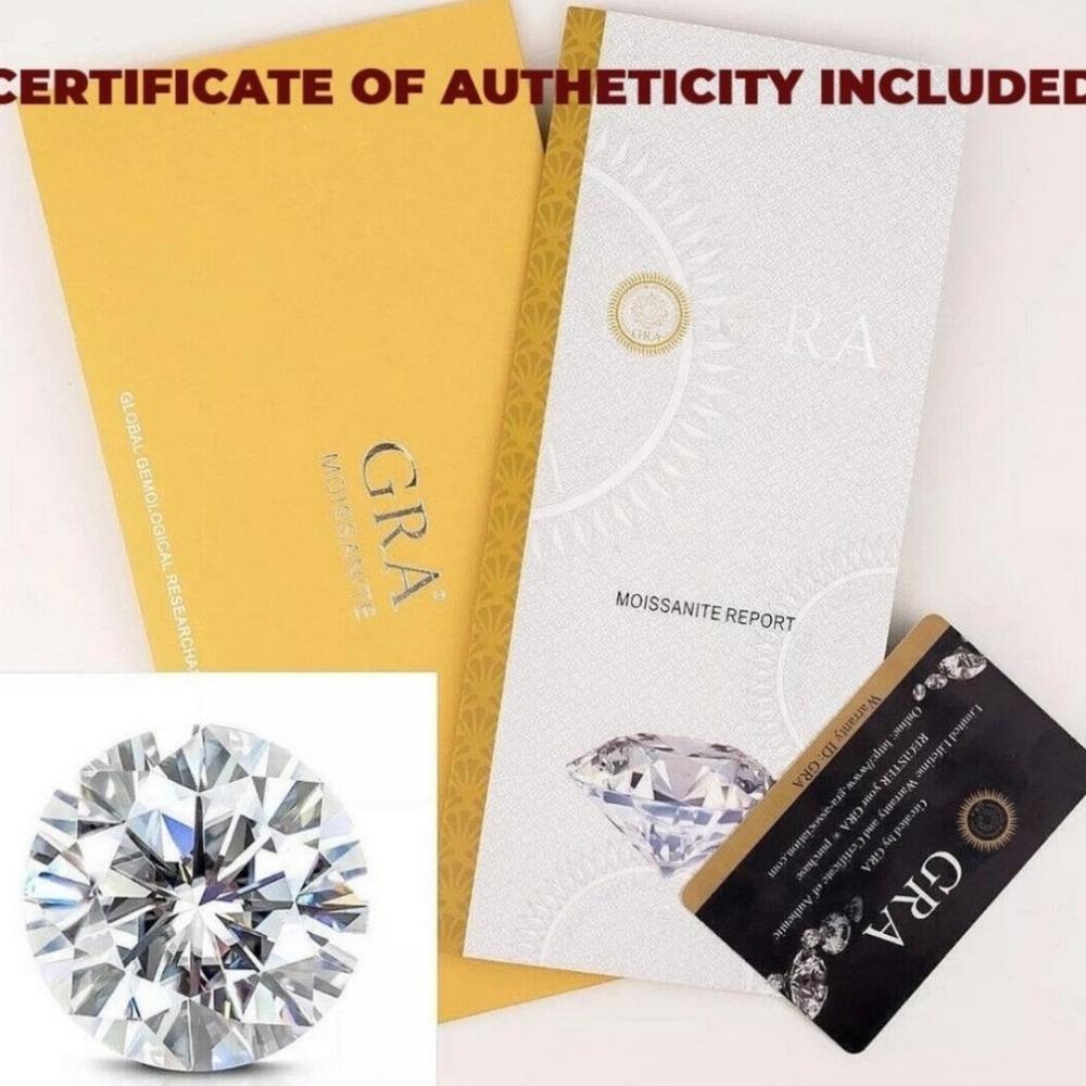GRA Certified 2 Carat Moissanite Ring 18k/925 Ring Size 7. Watch Video! - Picture 14 of 16